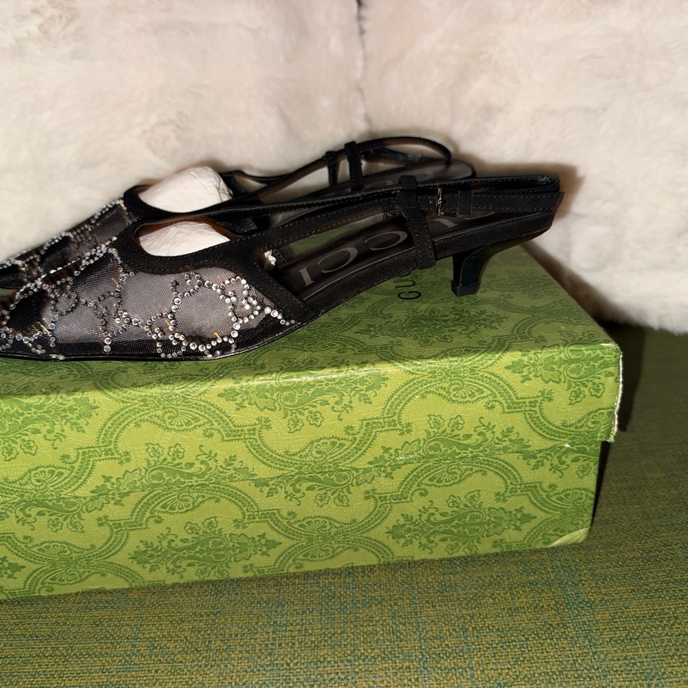 Gucci Black and Silver Embellished Heels - Picture 2 of 6